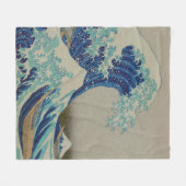 神奈川の日本人のWoodblockの芸術の素晴らしい波 フリースブランケット (正面(横))