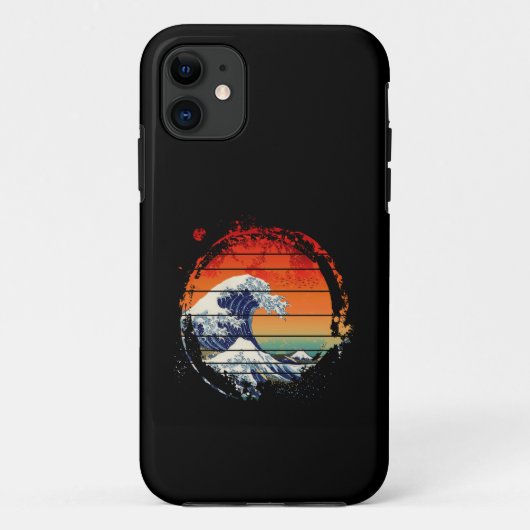 神奈川の波のビンテージサンセット Case-Mate iPhoneケース (裏面)