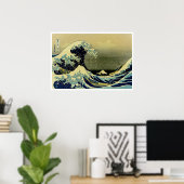 神奈川の波の下 ポスター (ホームオフィス)