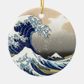 神奈川の素晴らしい波 セラミックオーナメント
