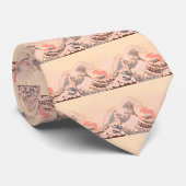 神奈川の素晴らしピンク波 ネクタイ (ロール)