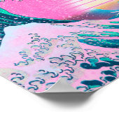 神奈川の素晴らし夕日から流れる気流美波 ポスター (角)