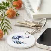 神奈川の素晴らし波に乗る日本の キーホルダー (正面右)