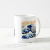 神奈川の~ Hokusaiを離れた素晴らしい波 コーヒーマグカップ (正面右)
