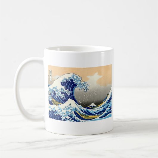 神奈川の~ Hokusaiを離れた素晴らしい波 コーヒーマグカップ (左)