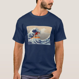 神奈川を離れたすばらしい波のライダー Tシャツ