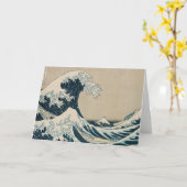 神奈川を離れた素晴らしい波 カード (黄色い花)