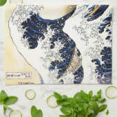 神奈川を離れた素晴らしい波 キッチンタオル (折り畳み)