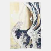 神奈川を離れた素晴らしい波 キッチンタオル (縦)