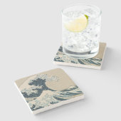 神奈川を離れた素晴らしい波 ストーンコースター (横)