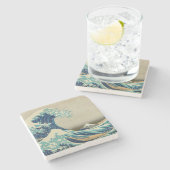 神奈川を離れた素晴らしい波 ストーンコースター (横)