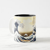 神奈川を離れた素晴らしい波 ツートーンマグカップ (正面左)