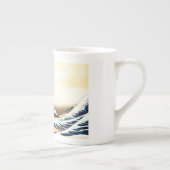 神奈川を離れた素晴らしい波 ボーンチャイナマグカップ (右)