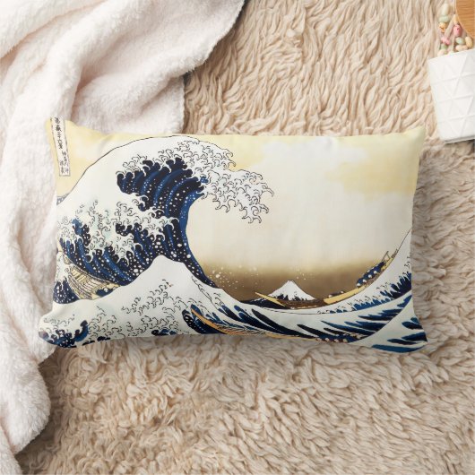神奈川を離れた素晴らしい波 ランバークッション (ブランケット)
