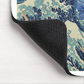 神奈川を離れた素晴らしい波-星明かりの夜 マウスパッド (コーナー)