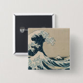 神奈川を離れた素晴らしい波 缶バッジ (正面&裏面)