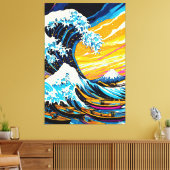神奈川ポップ・アートのの波の素晴らしアートビジョン キャンバスプリント (インサイチュ (リビング))