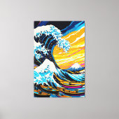 神奈川ポップ・アートのの波の素晴らしアートビジョン キャンバスプリント (正面)