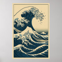 神奈川沖浪裏と富士山：力と静寂
