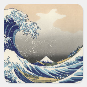 神奈川沖浪裏と富士山 日本海 スクエアシール