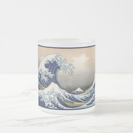 神奈川沖浪裏と富士山 日本海 フロストグラスマグカップ (中央)
