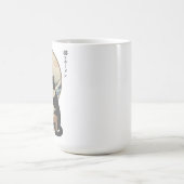 神奈川沖浪裏の猫ラーメン芸術パロディー コーヒーマグカップ (中央)