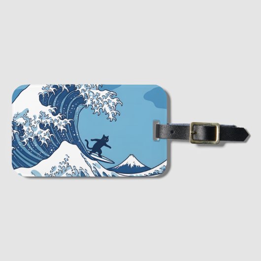 神奈川沖浪裏の猫 - Japane ラゲッジタグ (正面横)