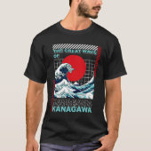 神奈川沖浪裏 ジャパニーズレトロ Tシャツ (正面)