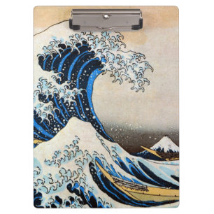 神奈川沖浪裏、北斎の素晴らしい波、Hokusai、Ukiyo-e クリップボード