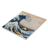 神奈川沖浪裏、北斎の素晴らしい波、Hokusai、Ukiyo-e タイル (側面)