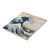 神奈川沖浪裏、北斎の素晴らしい波、Hokusai、Ukiyo-e タイル (側面)
