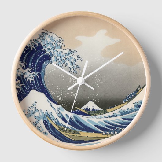 神奈川沖浪裏 | 北斎 | 壁時計 (正面)