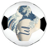 神奈川沖浪裏 - 日本の芸術 サッカーボール (回転)