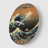 神奈川沖浪裏 日本浮世絵アート ラージ壁時計 (傾斜)