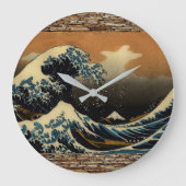 神奈川沖浪裏 日本浮世絵アート ラージ壁時計 (正面)