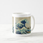 神奈川沖浪裏 - 有名な日本美術 コーヒーマグカップ (正面右)