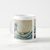 神奈川沖浪裏 - 有名な日本美術 コーヒーマグカップ (正面左)