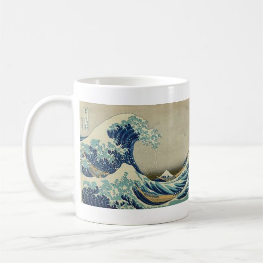 神奈川沖浪裏 - 有名な日本美術 コーヒーマグカップ (左)