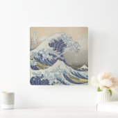 神奈川沖浪裏 - 禅アート スクエア時計 スクエア壁時計 (ホーム)