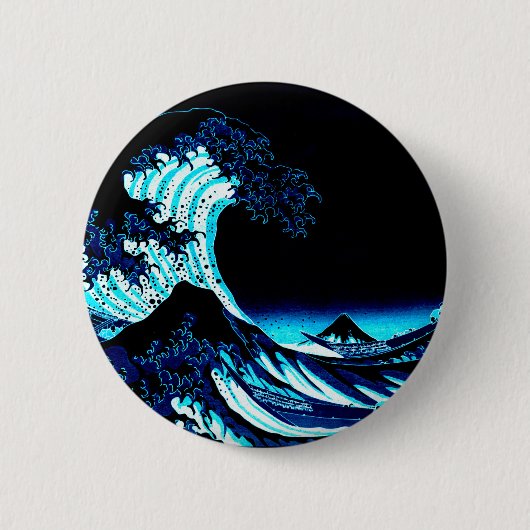 神奈川沖浪裏 缶バッジ (正面)