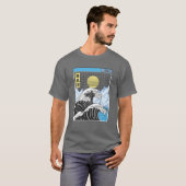 神奈川波日本デジタル風景かわいいアニメ Tシャツ (正面フル)