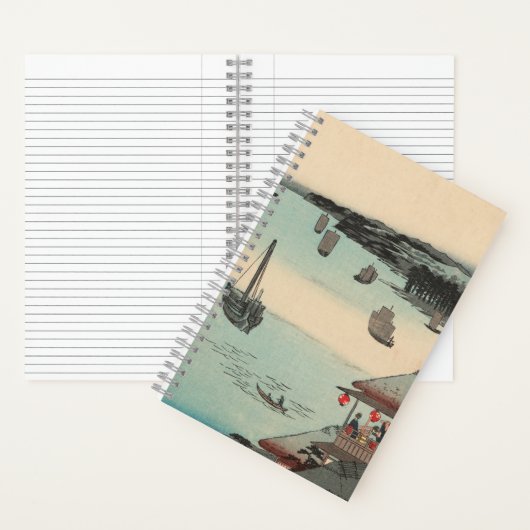 神奈川県：ヴィンテージ日本の木版画 ノートブック (内側)
