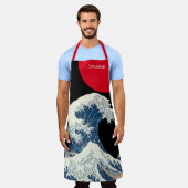 神奈川素晴らしのツイストモダンを振るパーソナライズされた エプロン (着用した状態)