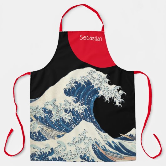 神奈川素晴らしのツイストモダンを振るパーソナライズされた エプロン (正面)