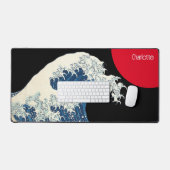 神奈川素晴らしのツイストモダンを振るパーソナライズされた デスクマット (キーボード&マウス)