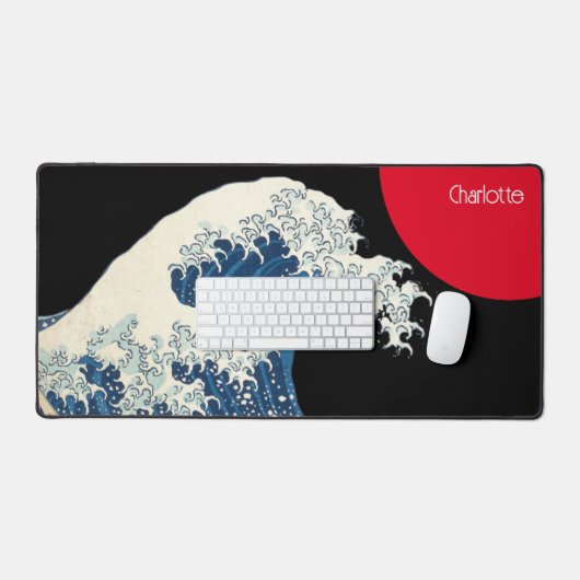 神奈川素晴らしのツイストモダンを振るパーソナライズされた デスクマット (キーボード&マウス)