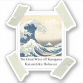 神奈川素晴らしの波がポートレート シール (正面)