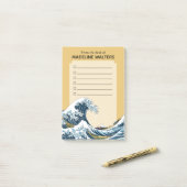 神奈川素晴らしの波のチェックリストパーソナライズされた ポストイット (デスク上)
