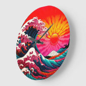 神奈川素晴らしレトロ80年代のSynthWave ラージ壁時計 (傾斜)