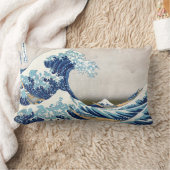 神奈川素晴らしヴィンテージオフ日本の波 ランバークッション (ブランケット)